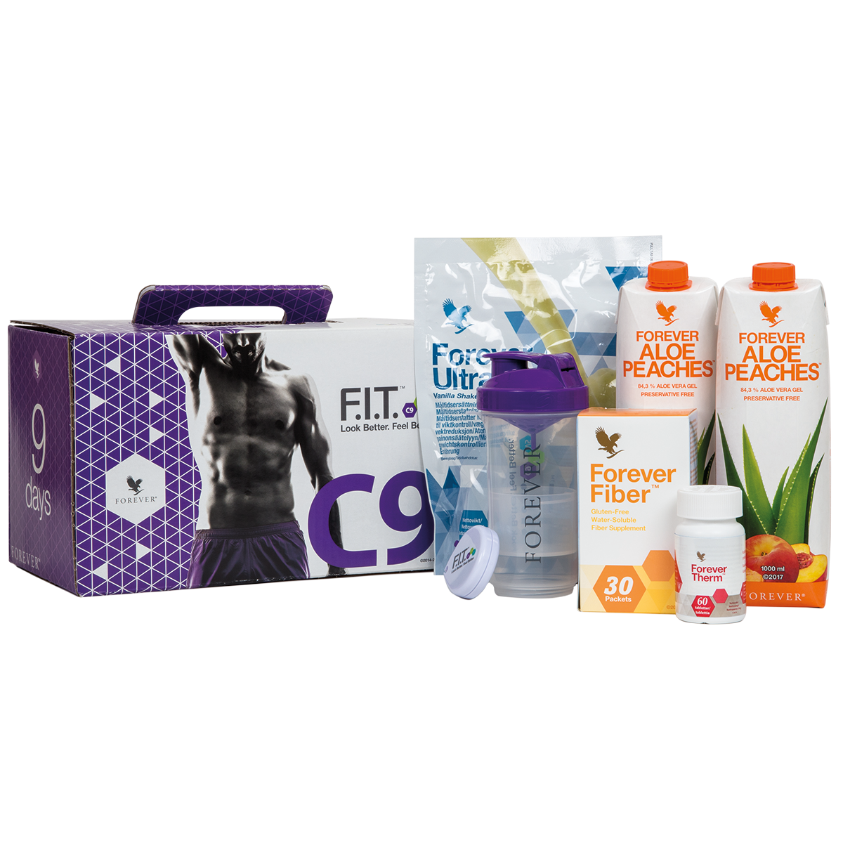 The C9 programme gives you Forever Ultra, Forever Therm, Forever Fiber and Forever Aloe Vera Gel – as well as a manual to help you change your lifestyle.